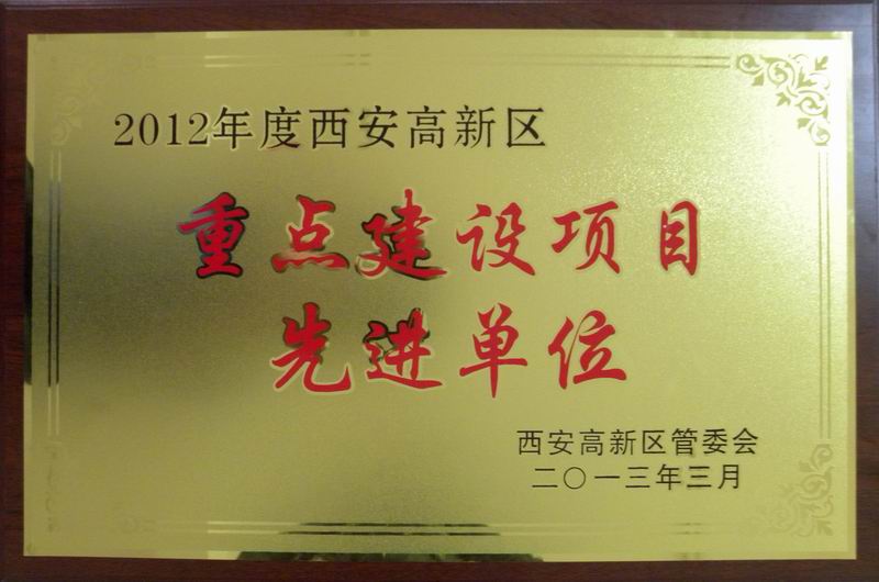 2012年度重点建设项目先进单位